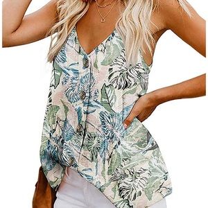 NWOT Tropical Print Tank Top